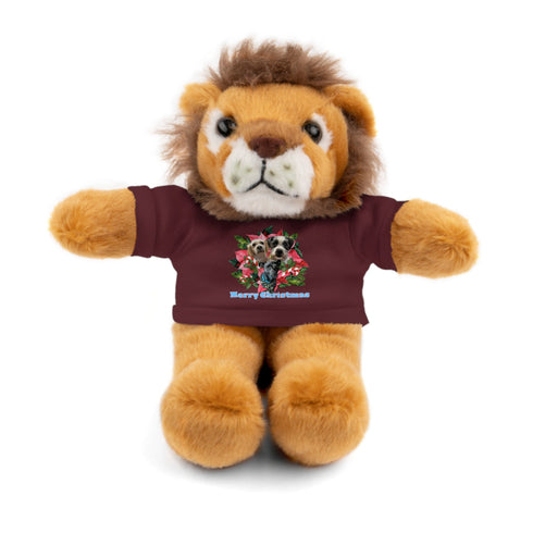 Custom Photo Festive Poinsettia Stuffed Animals with Tee